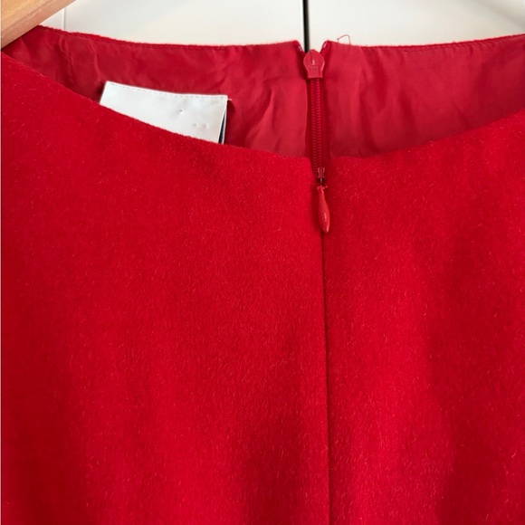 Akris Punto Red Wool Women's Sleeveless Dress Size US 4 Zipper Accent Career - Picture 4 of 16